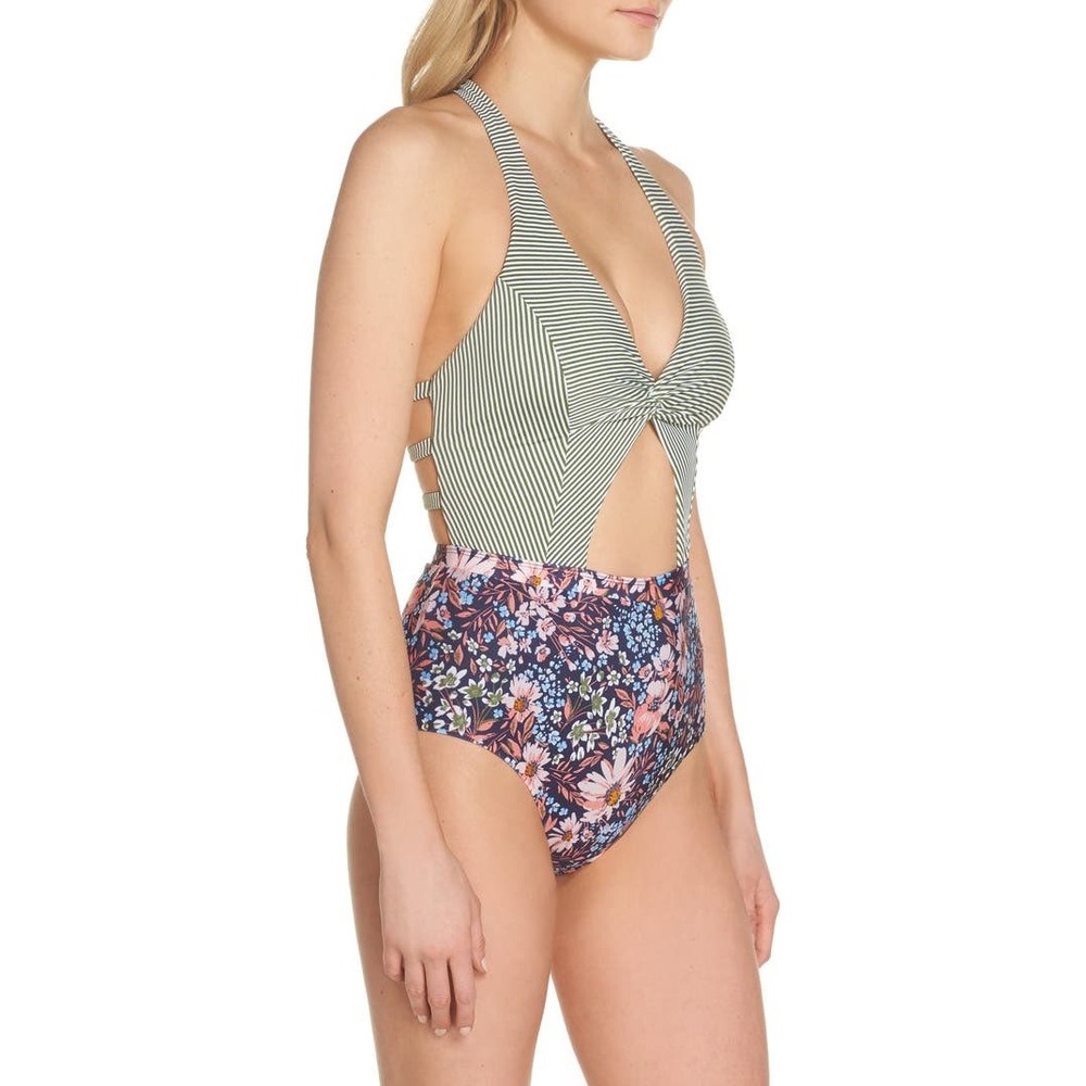 Rebecca Virtue Women Enchanted One Piece Swimsuit Large Floral Cutout - Picture 4 of 13